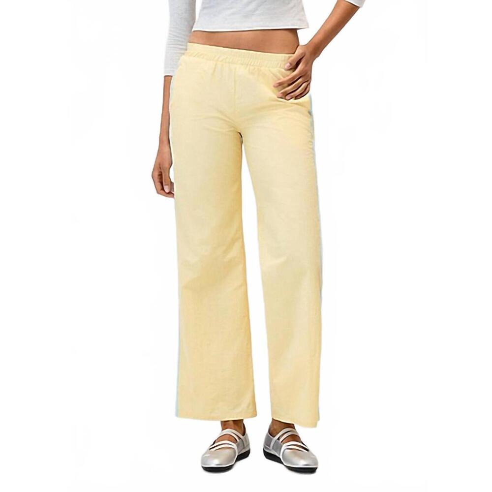 NEW PRETTY GARBAGE side stripes jet set track pants in corn/vanilla yellow